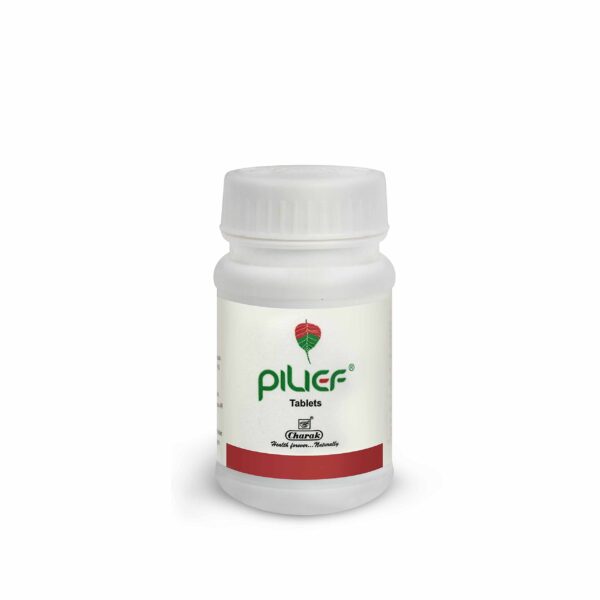 Charak Pharma Pilief Tablet for Relief in Piles- 40 Tablets (Pack of 3) - Fast Shipping to USA