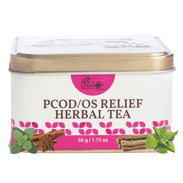 The Indian Chai - Pcod/Os Relief Tea for 50Grams With Spearmint Tea, Flax Seed, Chasteberry Etc, Helps With Acne, Facial Hair Growth, Scalp Hair Loss Related To Hormonal Imbalance - Fast Shipping to USA & Canada