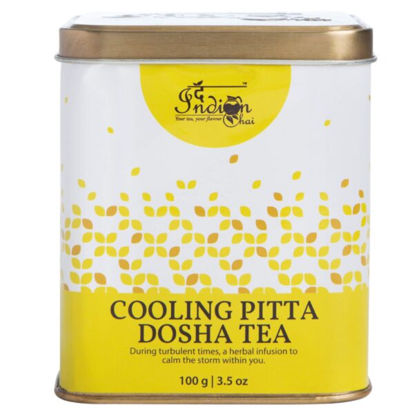 The Indian Chai - Cooling Pitta Dosha Tea 100G With Brahmi, Amla, Spearmint, Rose Petals Etc, Promotes Clear Thinking, Cools Down Mind, Body & Emotions, Ayurvedic Herbal Tea, 100 grams - Fast Shipping to USA & Canada