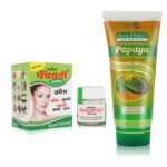 Panchvati Herbals Acne Cream 10gm + Green Papaya Face Wash 60ml Combo Pack, Subsides Redness of Skin, Even Tones Skin, Maintains Natural Glow