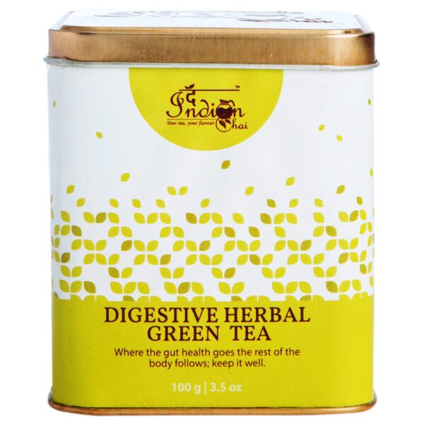 The Indian Chai - Digestive Herbal Green Tea 100g with Chamomile, Peppermint, Lavender, Calendula etc for Detox, Weight Loss & Digestion and Good Sleep - Fast Shipping to USA & Canada