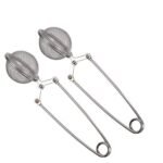 Octavius | Ball Shaped Squeeze Handle Tea Infuser | High Grade Stainless Steel | Ideal for Steeping Leaf Teas, Flowers & Herbs | Easy to Use | Green Tea Infuser | Tea Strainer | Tea Filter (Pack of 2) - Fast Shipping to USA & Canada