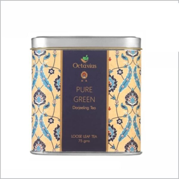 Octavius Pure Green Whole Leaf Tea| High Antioxidants | Detox Tea | Low Caffeine Slimming Tea | Subtle, Smooth, Delicate & Virtually Colorless Brew | Perfect For Gifting - 75 Gms (35 Cups) - Fast Shipping to USA & Canada