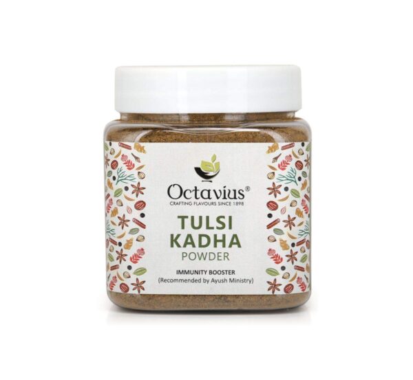 Octavius Tulsi Kadha Powder - 150 gm | Traditional Indian Decoction | Ayush Kwath Kadha Powder helps relieve Cough and Cold | Immunity Booster Drink with Ayurvedic Herbs | Tulsi Kadha Mix - Fast Shipping to USA & Canada