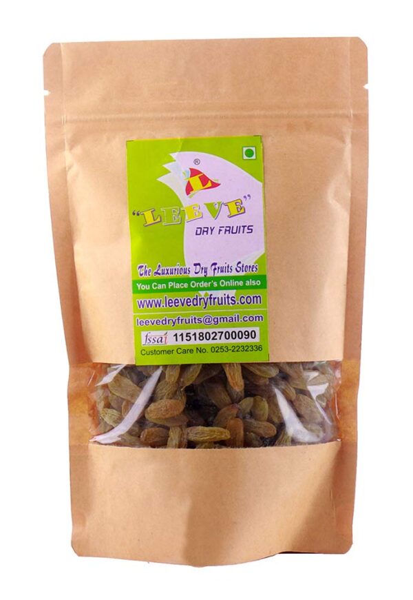 Leeve Dry Fruits Brand Fresh Afghan Kismis | Sundekhani | Raisins | Standard |Kandhari | Kishmish | 400 gram Pack | Seedless Green Raisin | Rich in Iron - Fast Shipping to USA & Canada