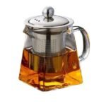 Octavius | Pyramid Shape Borosilicate Glass Tea Pot with Infuser - 900 Ml | Removable Infuser & Lid | Heat Resistant | Green Tea Maker | Loose Leaf Tea Maker | Ideal for 6 to 7 Cups - Fast Shipping to USA & Canada