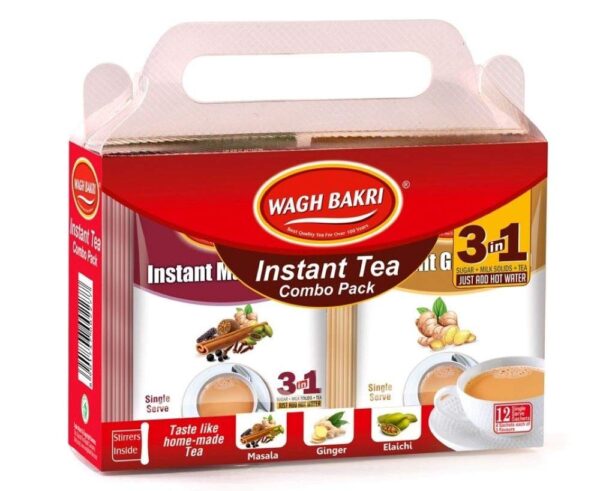 Wagh Bakri Instant Tea Premix Combo, 12 Sachets, 168 g (Pack of 2) - Fast Shipping to USA & Canada