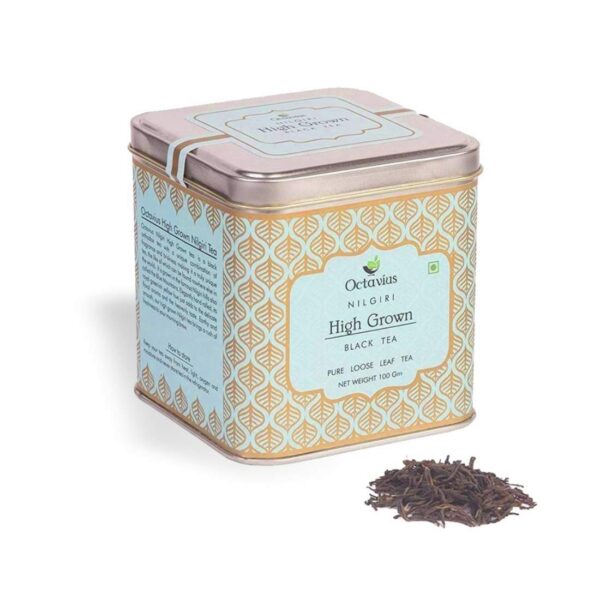 Octavius Nilgiri High Grown Whole Leaf South Indian Orthodox Black Tea | Medium-Bodied Smooth Mellow Taste | Aromatic & Brisk Fruity Flavor | 100 Grams (50 Cups) - Fast Shipping to USA & Canada