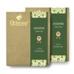 Octavius | Jasmine Green Tea - 100 Gm (Pack of 2) 100 Cups |100% Natural Ingredients | Loose Leaf | Jasmine Flower | Antioxident-Rich | Boost Immunity | Improves Sleep, Skin and Hair | 200Gm Box - Fast Shipping to USA & Canada