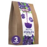 Nattfru Aparajita Tea(Blue Pea) 45gm For Healthy Mood & reduce anxiety, Immunity Boosting, Enhances Skin Health with Lemon And Sugar sached (15gm x 3 Tea Bags) - Fast Shipping to USA & Canada