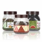 Octavius Exquisite Tea Trio Combo - Masala Chai, Ayur Chai, Darjeeling Whole Leaf Tea | 700 Gm Jar (250 Gm, 250 Gm, 200 Gm) - Fast Shipping to USA & Canada