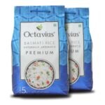Octavius Premium Basmati Rice | Authentic and Aromatic Biryani Rice | Extra Long Grains - 5 Kg (Pack OF 2) - Fast Shipping to USA & Canada