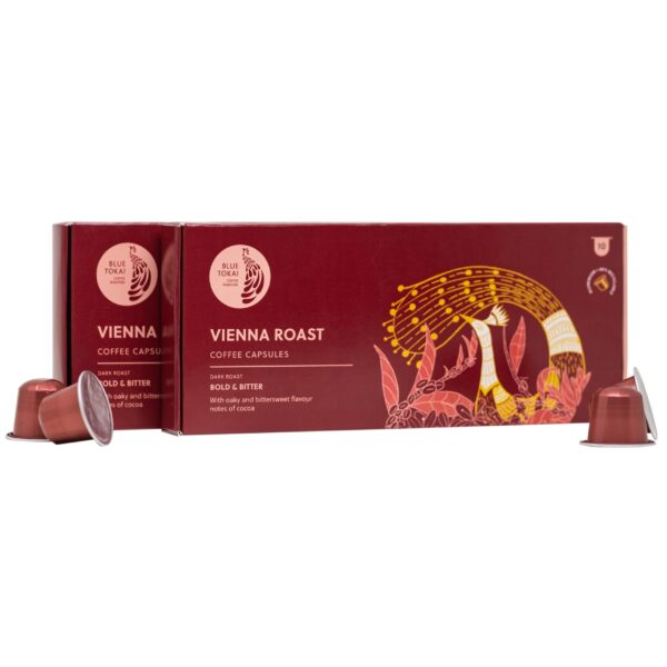 Blue Tokai Coffee Roasters Aluminium Capsules Vienna Dark Roast With 100% Speciality Arabica| |10 Pods In Each Pack | Nespresso Compatible Coffee Pods | Pack Of 2 - Fast Shipping to USA & Canada