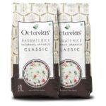 Octavius Classic Basmati Rice | Long Fragrant Non-Sticky Basmati Rice - 1 Kg (2) - Fast Shipping to USA & Canada