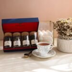 Octavius Tea Time Treasure | Black Tea infusions | 4 Assorted Exotic Loose Leaf Black Teas| Packed in Charming Cork-Lid Glass Vials | Premium Christmas Gift Hamper Box| Tea Gift Set for Tea Lovers - Fast Shipping to USA & Canada