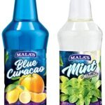 Mala's Fruit Mocktail Syrup, Blue Curacao Mocktail, 750ml & Fruit Mocktail Syrup Transparent Mint Mojito 750ml, 1 count - Fast Shipping to USA
