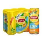 Liptons Ice Tea Peach No Sugar 320ml (Pack of 6 Cans X 320ml Each) Imported. - Fast Shipping to USA & Canada