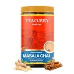 TEACURRY Masala Chai (100 Grams, 50 Cups) - Masala Assam Tea for Digestion - 100% Natural Spiced Black Tea with Real Elachi, Ginger, Cinnamon, Bay leaves, Pepper, Turmeric & More | Masala Tea Chai - Fast Shipping to USA & Canada