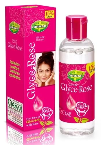 Girnar Glyce-Rose Facial Toner with Glycerin, Natural Rose Glycerine 500ml bottle, Gentle formula - Fast Shipping to USA & Canada
