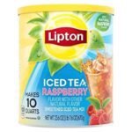 Lipton Iced Tea With Natural Raspberry Flavour Sweetened Iced Tea Mix 670g Tin (USA) - Fast Shipping to USA & Canada
