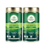 ORGANIC INDIA Tulsi Green Tea Classic Tin (100gm) - Pack of 2 - Fast Shipping to USA & Canada - Image 2