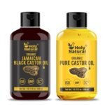Holy Natural Organic Jamaican Black castor oil and Organic Castor Oil | Combo Pack | 300-300ml | - Fast Shipping to USA & Canada