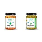 Natureland Organics Mango Pickle 350 Gm - Organic Healthy Pickles & Chilli Pickle 350 Gm - Organic Healthy Pickles - Fast Shipping to USA & Canada