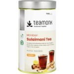 Teamonk Malabari Sulaimani Black Tea Leaves 150g (Makes 75 Cup) | Naturally Sweet with Pure Stevia Leaves, Cinnamon, Cardamom, Ginger & Lemon - Fast Shipping to USA & Canada