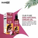 Healthally Khadi Onion Hair Oil Ayurvedic Hair Fall Control Oil for Men & Women, Hair Loss Breakage & Dandruff Control Onion Hair Oil | Chemicals Silicon Mineral Oil free Formula - 200ml - Fast Shipping to USA & Canada - Image 4