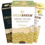 Greenbrrew Instant Green Coffee (Natural, Lemon And Strong) Flavor - 20 Servings Per Pack (Easy To Use) - Fast Shipping to USA & Canada