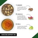 TEACURRY Varicose Support Ginger Tea(30 Tea Bags 1 Month Pack)-Helps In Varicose Veins Relief|Blue Purple Bulges Known As Vericose Veins,60 Grams - Fast Shipping to USA & Canada - Image 3