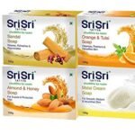 Sri Sri Tattva Shuddhta ka Naam Almond & Honey Soap, Malai Cream Soap, Sandal Soap, Orange & Tulasi Soap, 300g - Fast Shipping to USA & Canada