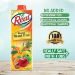 DABUR Real Masala Mixed Fruit Juice - 1L (Pack Of 4) | No Added Preservatives, No Artificial Colours & Artificial Flavours | Goodness Of Best Fruits With Chatpata Masala, Daily Dose Of Fruit Nutrition - Fast Shipping to USA & Canada - Image 4