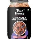 True Elements Crunchy Granola Dark Chocolate 900g - Granola for Breakfast | 23% Berries, Seeds & Almonds | 100% Wholegrain Cereal | Healthy and Tasty Breakfast - Fast Shipping to USA & Canada