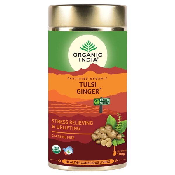 ORGANIC INDIA Tulsi Ginger - 100g (Pack of 2) - Fast Shipping to USA & Canada