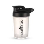 Neuherbs Plastic Gym Protein Shaker Bottle For Protein Shakes With Whisk Ball | Bpa Free| 100% Leak Proof | 400 Ml | Black & White Color, 400 milliliter - Fast Shipping to USA & Canada