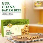 Dhampure Speciality Gur Chana Badam Bite, 800G (400GX2) | Jaggery Sweets | Chana Burfee Burfi - Fast Shipping to USA & Canada - Image 4