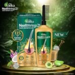 DABUR Vatika Neelibhringa 21 Hair Growth Oil - (100Ml+ 50Ml Extra Free) | 14 Ayurvedic Herbs | Ayurvedic Medicine | 4X Less Hairfall | 3X Thicker Hair | 21 Hair Benefits| With Ergnomic Comb Applicator - Fast Shipping to USA & Canada - Image 3