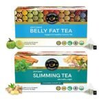 TEACURRY Belly Fat Tea & Slimming Tea Combo (1 Month Pack, 60 Tea Bags) - Supports With Flatter Tummy And Weight Management. - Fenugreek Tea, 120 G - Fast Shipping to USA & Canada