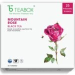 Teabox Mountain Rose Black Tea Bags 25 Pieces | A Floral Blend Of Black Tea, Cornflower, Cardamom & Rose - Fast Shipping to USA & Canada