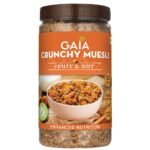 Gaia Crunchy Muesli Fruit and Nuts a Mix of Wholesome Breakfast Cereals Packed with Fibre, Iron and Antioxidants Serves As the Nourishing, Tasty Breakfast Option. 1KG Jar Pack - Fast Shipping to USA & Canada