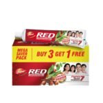 Dabur Red Toothpaste - 600g (150gx4) | Fluoride Free | Helps In Bad Breath Treatment, Cavity Protection, Plaque Removal | For Whole Mouth Health | Power Of 13 Potent Ayurvedic Herbs - Fast Shipping to USA & Canada