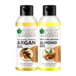 Bliss of Earth? 100% Organic Argan Oil Of Morocco+Natural Sweet Almond Oil (Coldpressed & Unrefined) Extracted From Whole Almond Kernels (2X100ML) - Fast Shipping to USA & Canada
