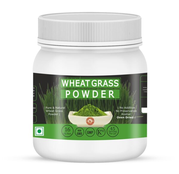 Holy Natural Organic Wheat Grass Powder - 454 GM | Pure & Natural I Nutritional Content of Favorite Green Smoothies I High in chlorophyll I Raw, Greenish Like Leaves | No Preservative - Fast Shipping to USA & Canada