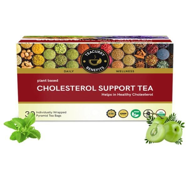 TEACURRY Cholesterol Support Green Tea(1 Month Pack, 30 Tea Bags) Helps With Cholesterol-All Natural Tea For Body Wellness,100 Grams - Fast Shipping to USA & Canada