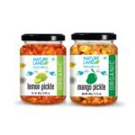 Natureland Organics Mango Pickle 350 Gm - Organic Healthy Pickles & Lemon Pickle 350 Gm - Organic Healthy Pickles - Fast Shipping to USA & Canada