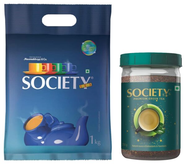 Society Tea Leaf Tea, 1 Kg & Society Premium Green Tea 250G Jar - Fast Shipping to USA & Canada