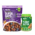 Alpino Pre-Workout High Protein & Fiber Diet Super Combo - High Protein Super Oats Chocolate 1kg, Natural Peanut Butter Crunch 1kg - Fast Shipping to USA