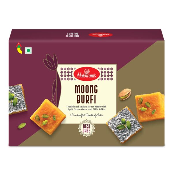 Haldiram's Moong Burfi 400g | Fresh Indian Traditional Mithai | Burfi Sweets | Indian Mithai | Fresh Products | Chana Barfi | Festive Sweet Gift Box | Finest Pistachios | Moong Dal Barfi - Fast Shipping to USA & Canada