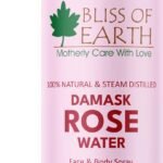 Bliss of Earth Damask Rose Water Spray For Face & Skin, 100% Pure Organic Hydrosol, Soothing Facial Toner, Natural Aromatherapy Mist for Skin and Hair Care, 200ml - Fast Shipping to USA & Canada